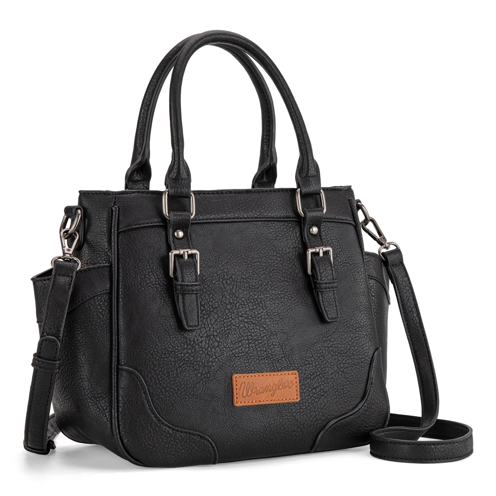 Wrangler Tote Bags for Women Medium Crossbody Purses Designer Top Handle Handbags, Black