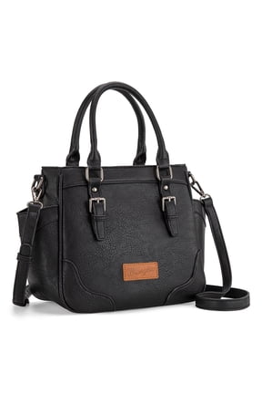 Wrangler Tote Bags for Women Medium Crossbody Purses Designer Top Handle Handbags, Black