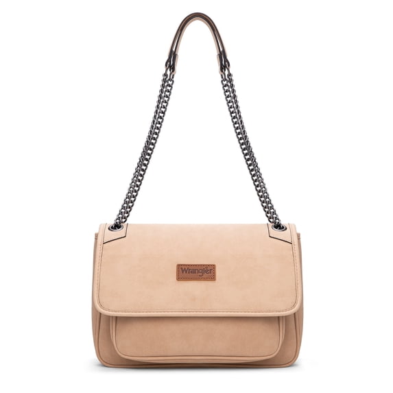 Wrangler Shoulder Bag for Women Retro Purses and Handbags Crossbody Bags with Chain Strap, Tan