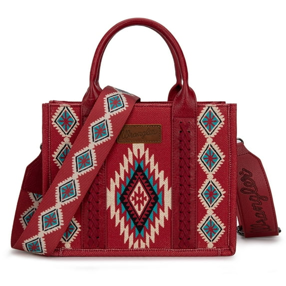 Wrangler Tote Bag for Women Western Shoulder Purse Aztec Satchel Handbags, Burgundy