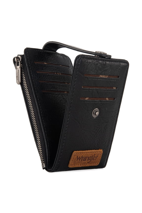 Wrangler Womens Bifold Wallet Vintage Multi Credit Card Holder for Women Slim Minimalist with Zipper Pocket Coin Purse