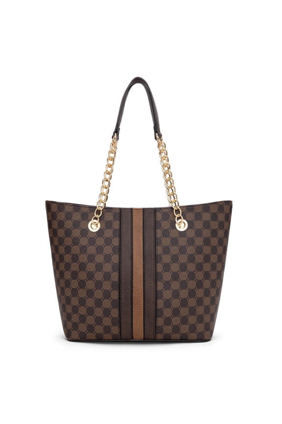 Tote Bag for Women Chain Top-handle Handbags, Dark Coffee