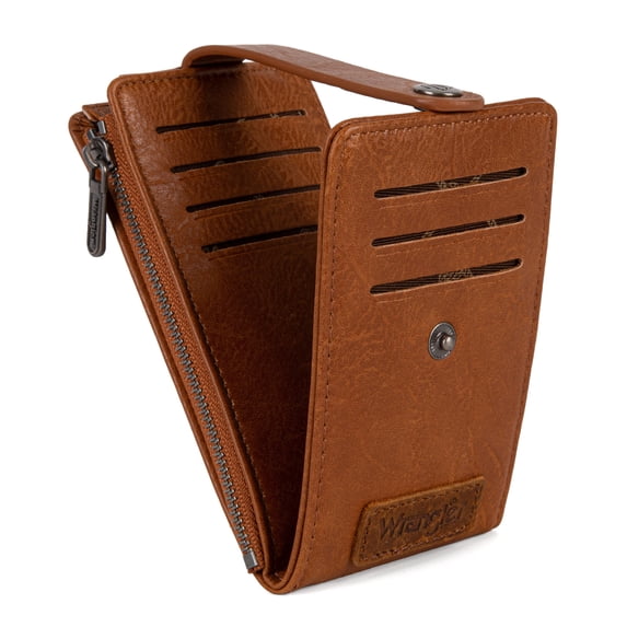Wrangler Womens Bifold Wallet Vintage Multi Credit Card Holder for Women Slim Minimalist with Zipper Pocket Coin Purse