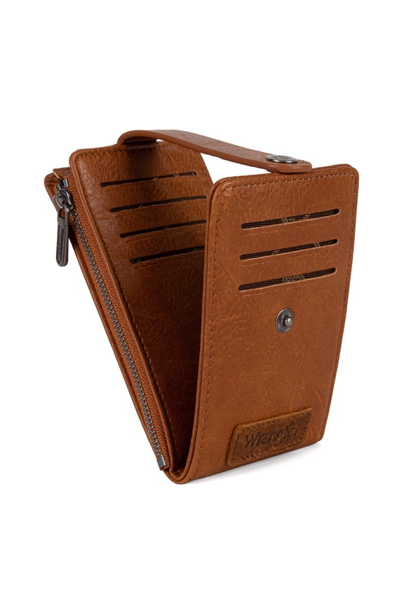 Wrangler Womens Bifold Wallet Vintage Multi Credit Card Holder for Women Slim Minimalist with Zipper Pocket Coin Purse