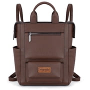 Wrangler Women Backpack Purse Convertible Backpack Vegan Leather Ladies Anti Theft Backpack with Adjustable Strap, Coffee