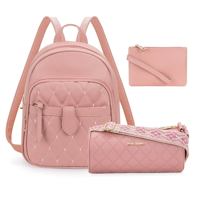 Montana West 3Pcs Anti Theft Backpack Purse for Women Small