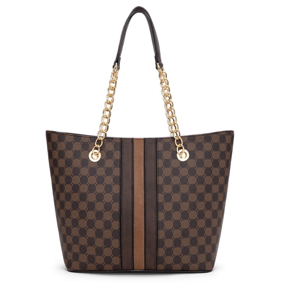 Montana West Tote Bag for Women Chain Top-handle Handbags, Dark Coffee