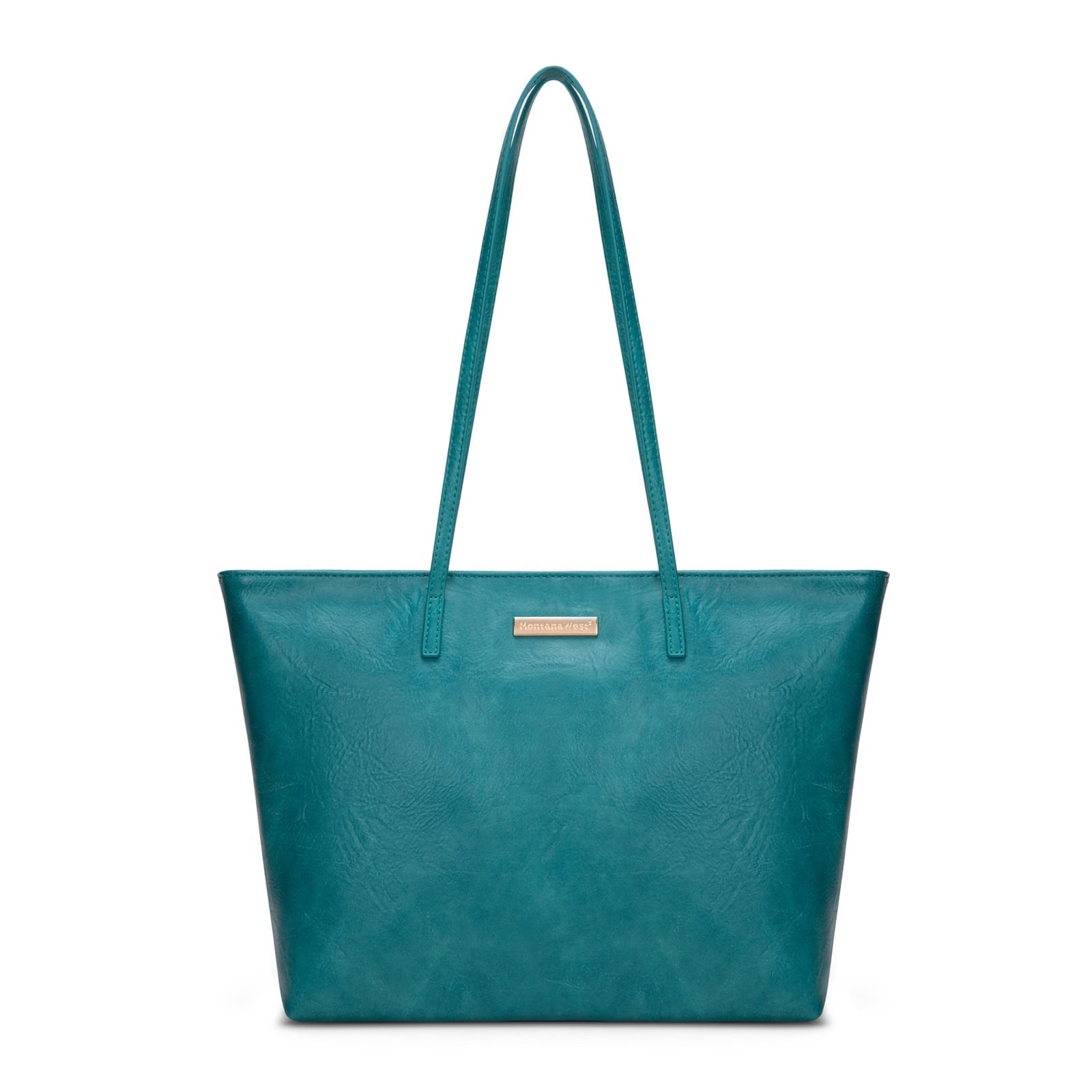 Montana West Tote Bags for Women Purses and Ladies Handbags Medium Size Shoulder Bags with Zipper, Turquoise
