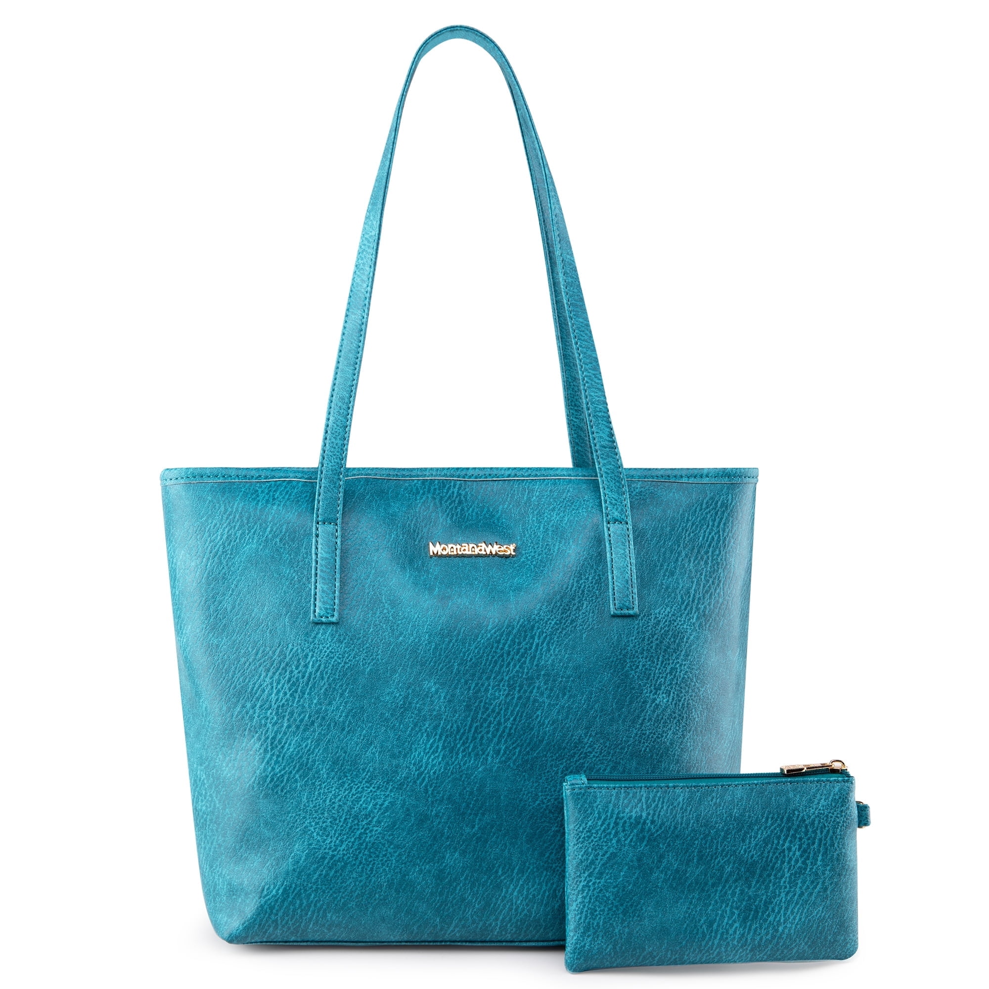 Montana West Tote Bags Vegan Leather Purses and Handbags for Women Top Handle Ladies Shoulder Bags, Turquoise