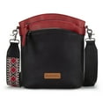 thumbnail image 1 of Montana West Multi Zip Pocket Large Crossbody Bag With Guitar Strap, Brown/Red, 1 of 7