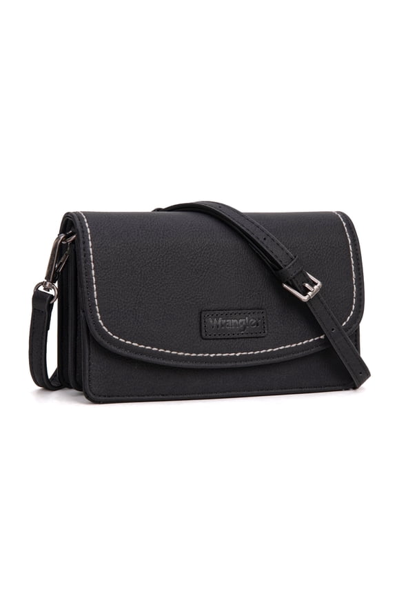 Wrangler Crossbody Bag for Women Small Wallet Purse RFID Blocking Clutch Phone Purse, Black