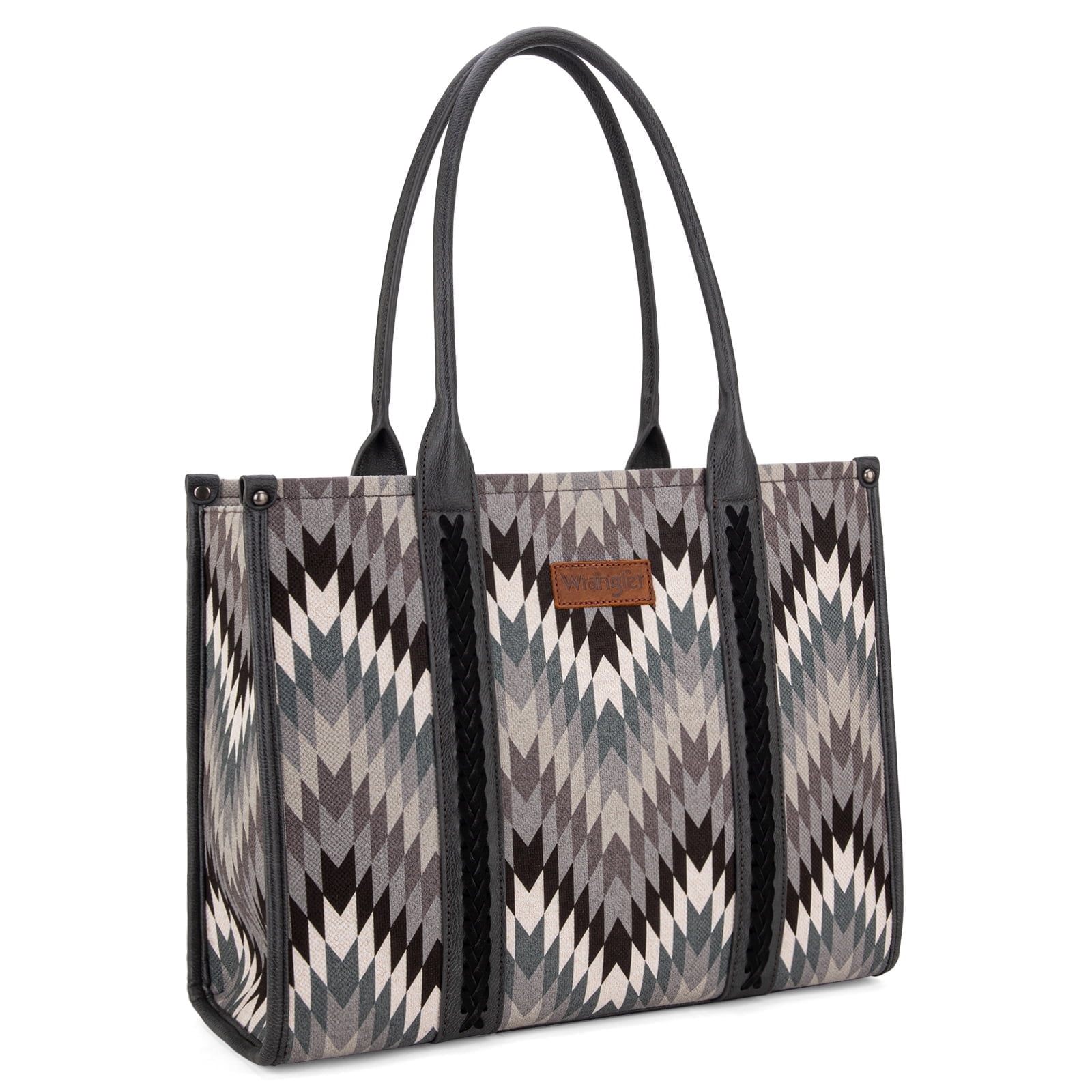 Wrangler Aztec Tote Bag for Women Western Top Handle Handbags and Purses, Gray
