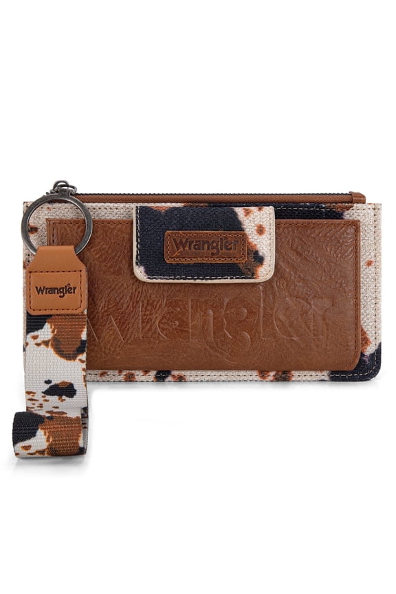 Wrangler Purses for Women Western Clutch Purse Rfid Wallet Womens, Cow-Brown