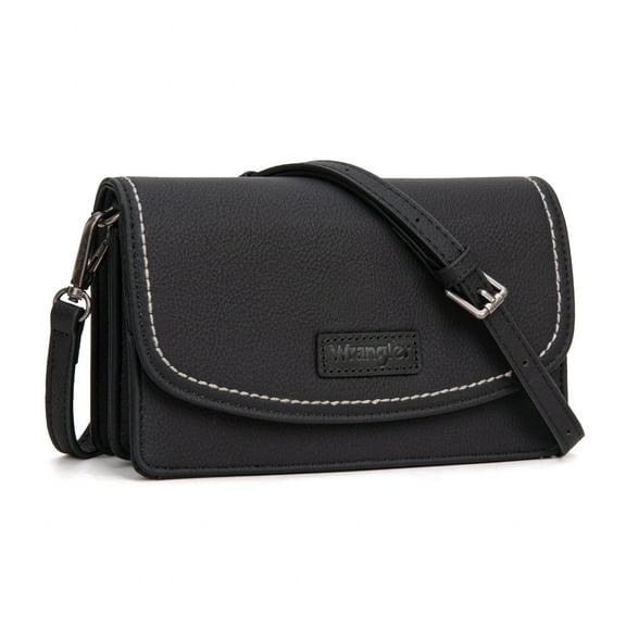 Wrangler Crossbody Bag for Women Small Wallet Purse RFID Blocking Clutch Phone Purse, Black