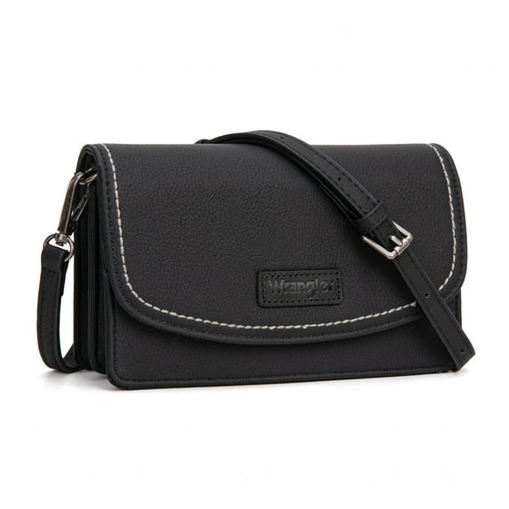 Wrangler Crossbody Bag for Women Small Wallet Purse RFID Blocking Clutch Phone Purse, Black