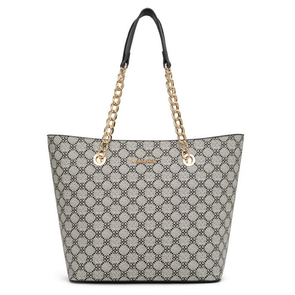 Montana West Tote Bag for Women Chain Top-handle Handbags, Black