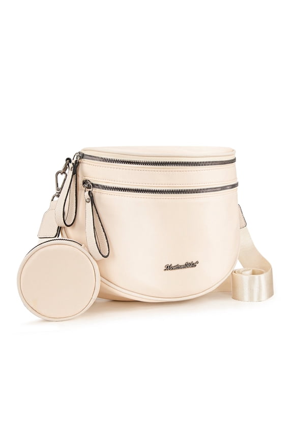 Large Crossbody Bags for Women Bum Bag Sling Purse with Adjustable Strap, Beige