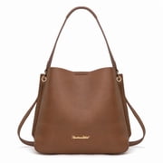 Montana West Hobo Purse for Women Bucket Shoulder Bag with Crossbody Strap, Dark Brown