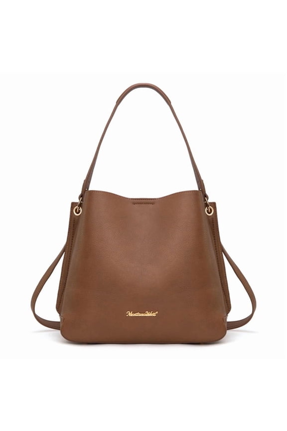 Hobo Purse for Women Bucket Shoulder Bag with Crossbody Strap, Dark Brown