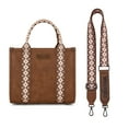thumbnail image 1 of Wrangler Aztec Tote Bag for Women Boho Shoulder Purse, Cf-Dark brown, 1 of 7