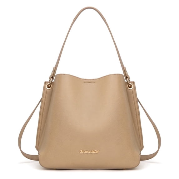 Montana West Hobo Purse for Women Bucket Shoulder Bag with Crossbody Strap, Khaki