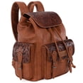 thumbnail image 1 of Wrangler Backpack Purse for Women Men Floral Tooled Designer Travel Bags, Brown, 1 of 7