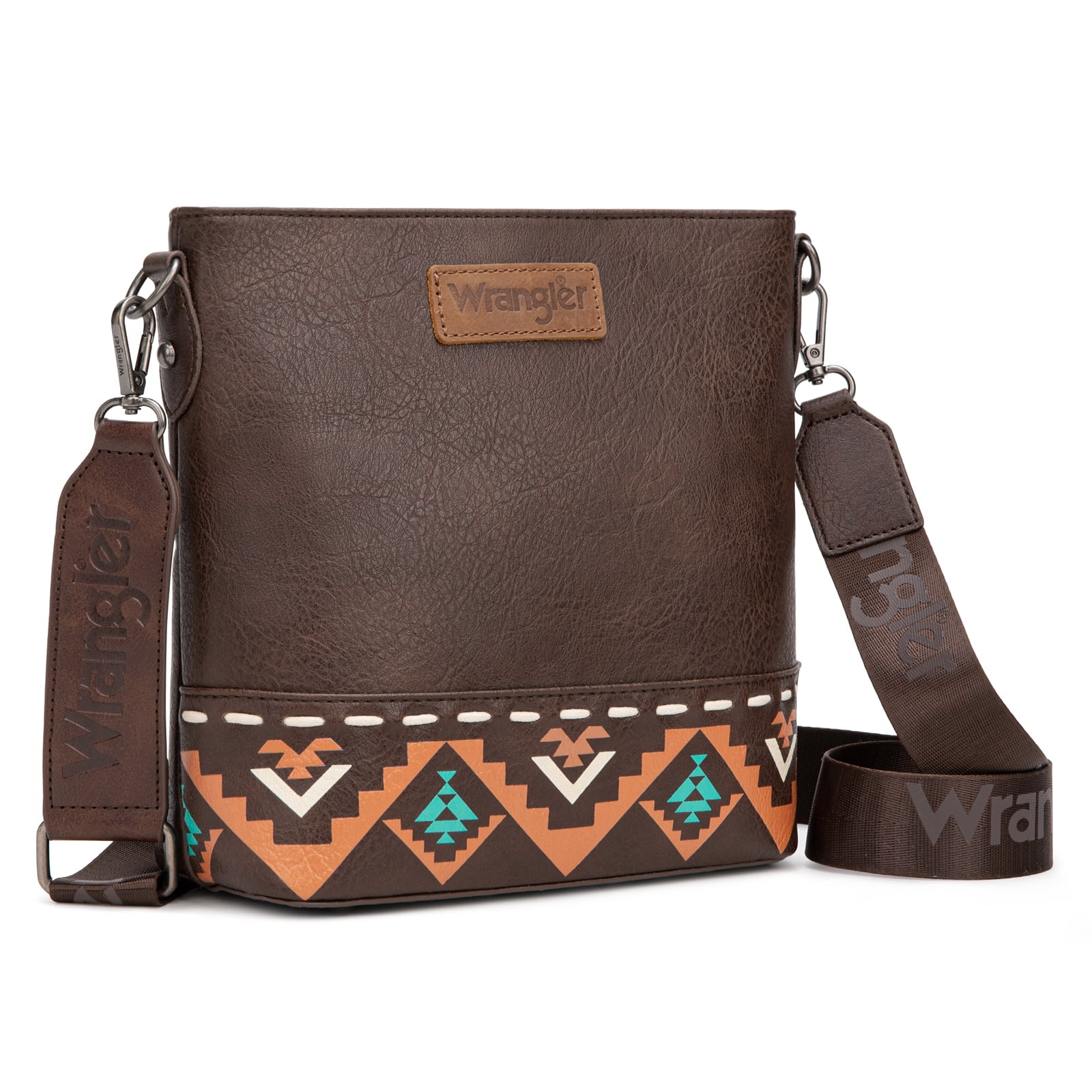 Wrangler Crossbody Purses for Women Two Tone Crossbody Bags Women Purses and Handbags, Art Coffee