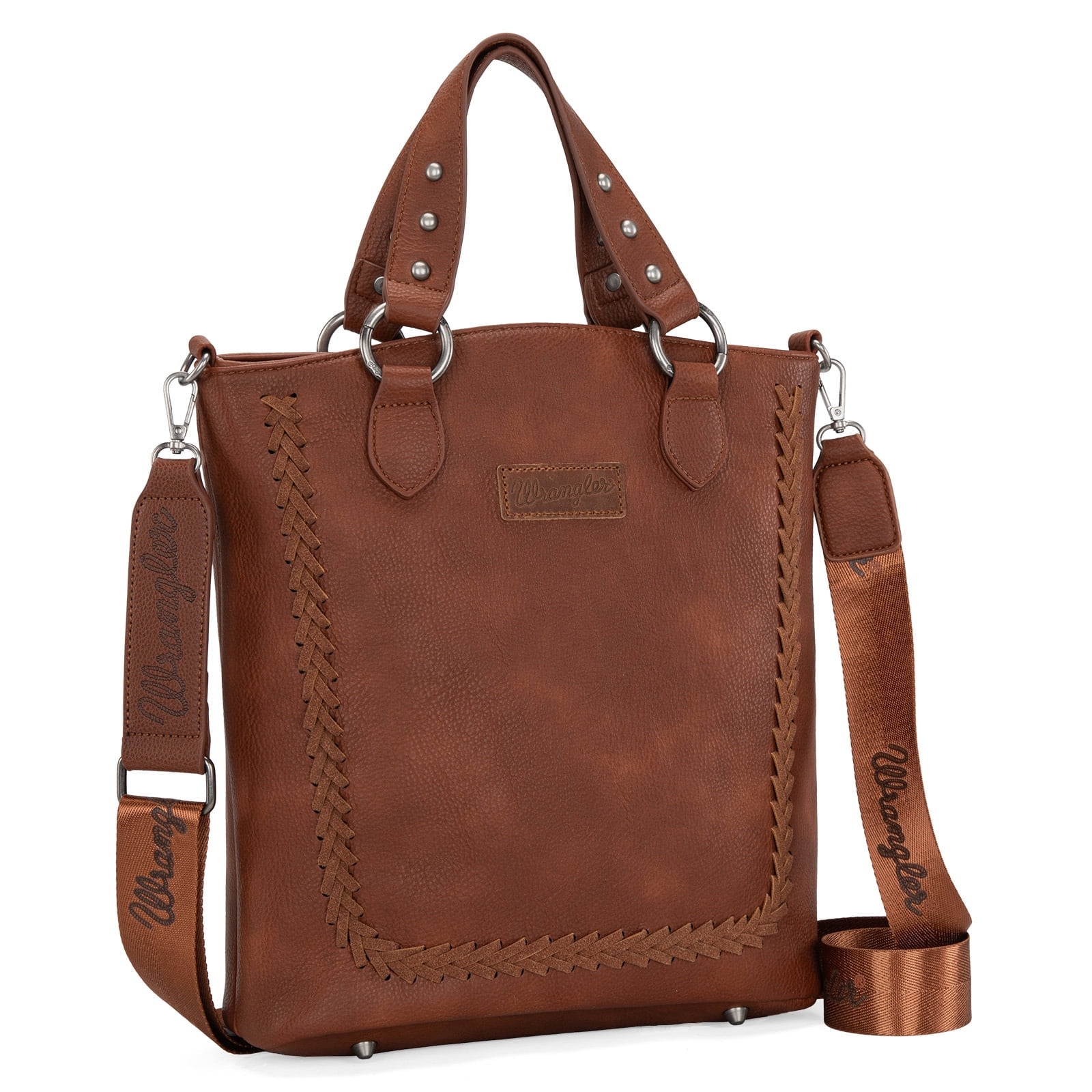 Wrangler Tote Bag for Women Large Crossbody Purses Western Designer Handbags, Brown