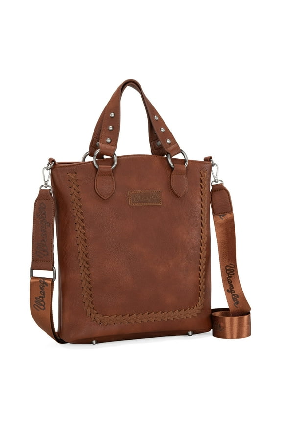 Wrangler Tote Bag for Women Large Crossbody Purses Western Designer Handbags, Brown