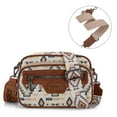 thumbnail image 1 of Wrangler Aztec Crossbody Bag for Women Vegan Leather Vintage Multi Pocket Crossover Bag Shoulder Pursea with Adjustable Strap, Khaki, 1 of 7