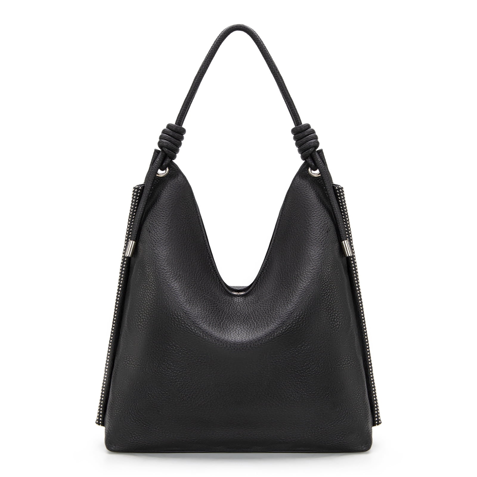 Montana West Hobo Bags for Women Soft Slouchy Top Handle Shoulder Purses Handbag with Knot Strap, Black