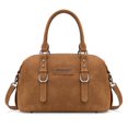 thumbnail image 1 of Wrangler Suede Doctor Bag Top Handle Purse Satchel Handbags Suede Crossbody Barrel Handbags for Women, Brown, 1 of 7