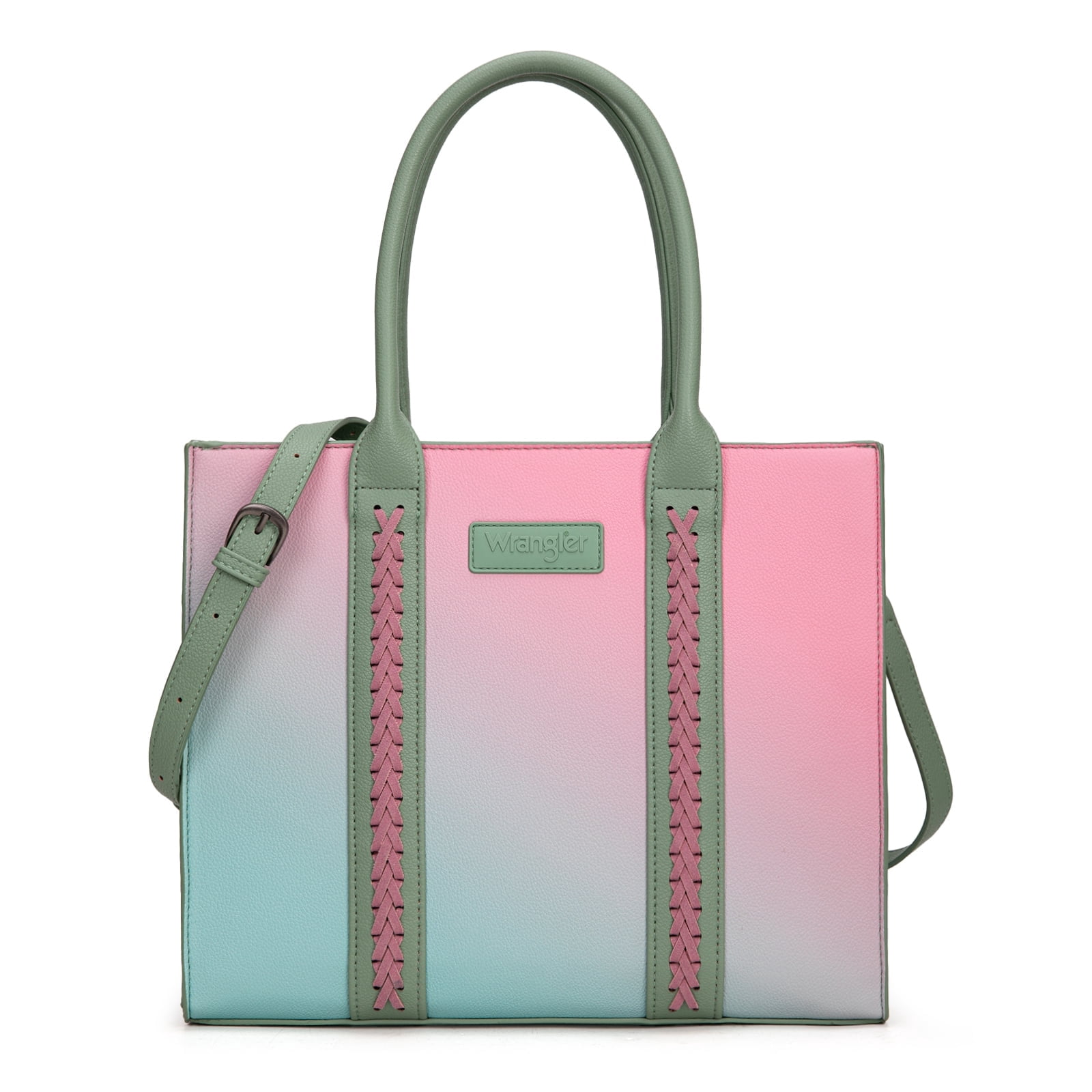 Wrangler Purses for Women Large Work Tote Bags with Strap Vintage Top-Handle Handbags, Green