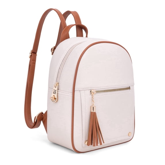Montana West Purse Medium Backpack for Women Anti Theft Backpacks with Secured Zipper, A-Beige & Brown