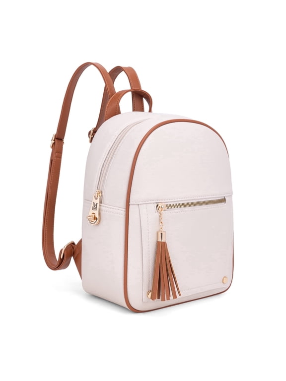 Purse Medium Backpack for Women Anti Theft Backpacks with Secured Zipper, A-Beige & Brown