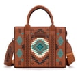 thumbnail image 1 of Wrangler Aztec Tote Bag for Women Boho Satchel Purses and Handbags, Brown, 1 of 7