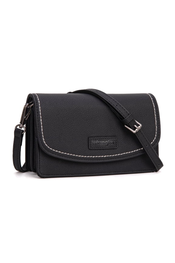 Wrangler Crossbody Bag for Women Small Wallet Purse RFID Blocking Clutch Phone Purse, Black