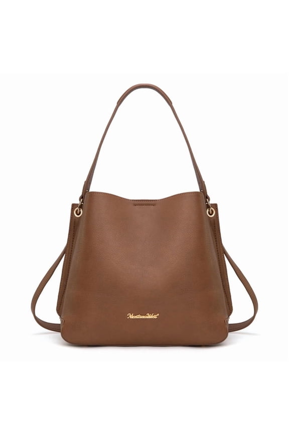 Hobo Purse for Women Bucket Shoulder Bag with Crossbody Strap, Dark Brown