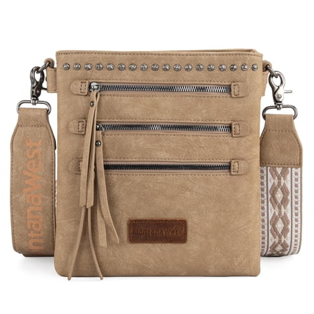 Montana West Crossbody Bags for Women Multi Pocket Cross Body Bag Purses with Guitar Strap, Khaki