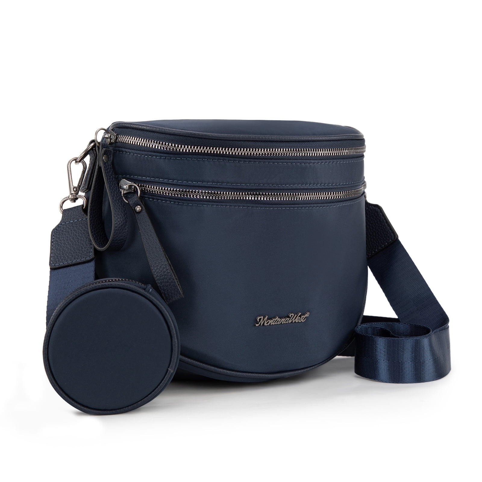 Montana West Large Crossbody Bags for Women Bum Bag Sling Purse with Adjustable Strap, Navy