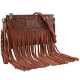 thumbnail image 1 of Wrangler Crossbody Small Purse for Women Wristlet Fringe Bag Western Purse, Brown, 1 of 7