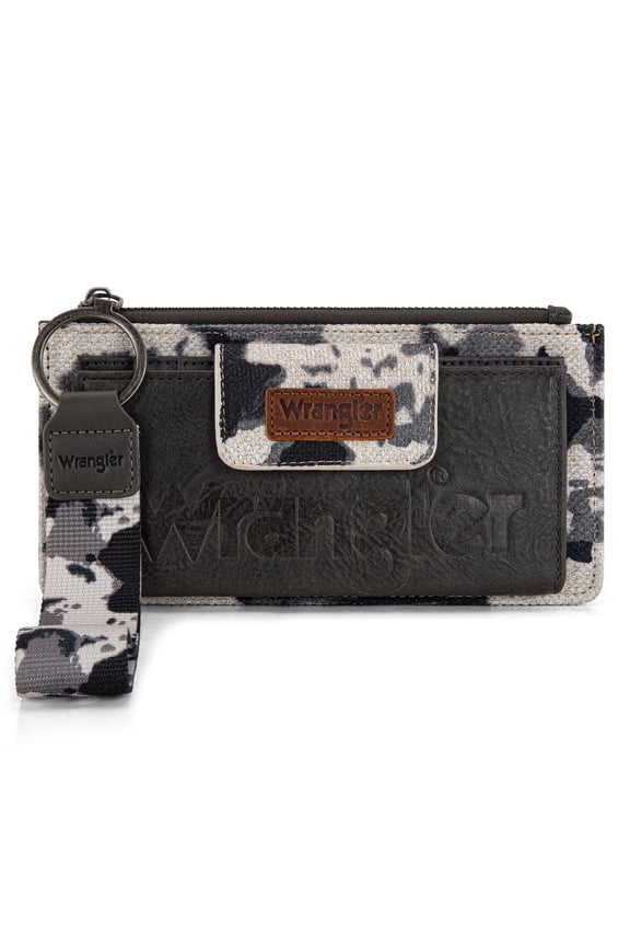 Wrangler Purses for Women Western Clutch Purse Rfid Wallet Womens, Cow-Black
