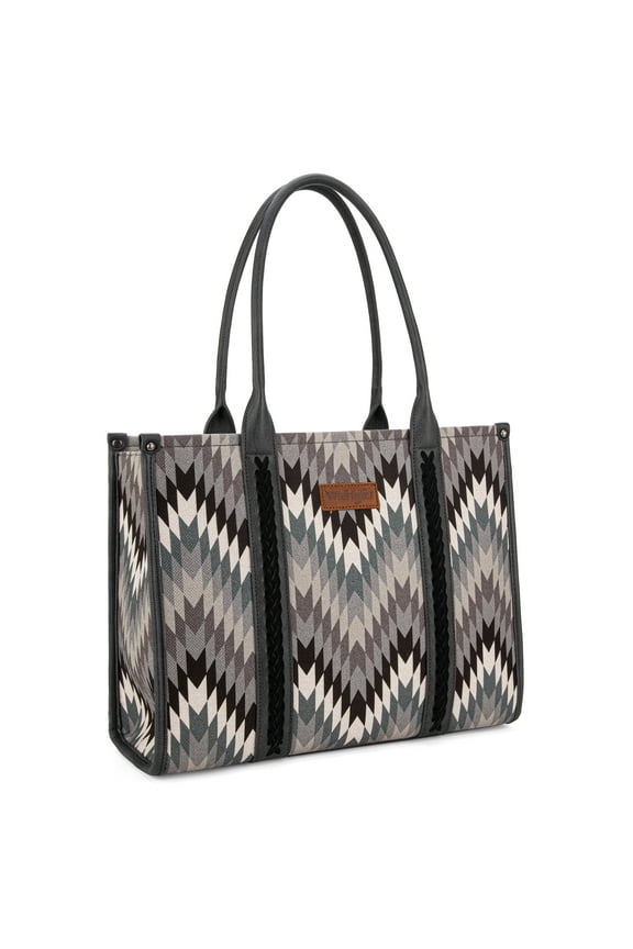 Wrangler Aztec Tote Bag for Women Western Top Handle Handbags and Purses, Gray