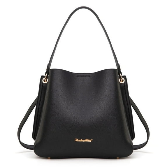 Montana West Hobo Purse for Women Bucket Shoulder Bag with Crossbody Strap, Black