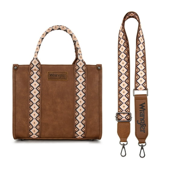 Wrangler Aztec Tote Bag for Women Boho Shoulder Purse, Cf/Pink