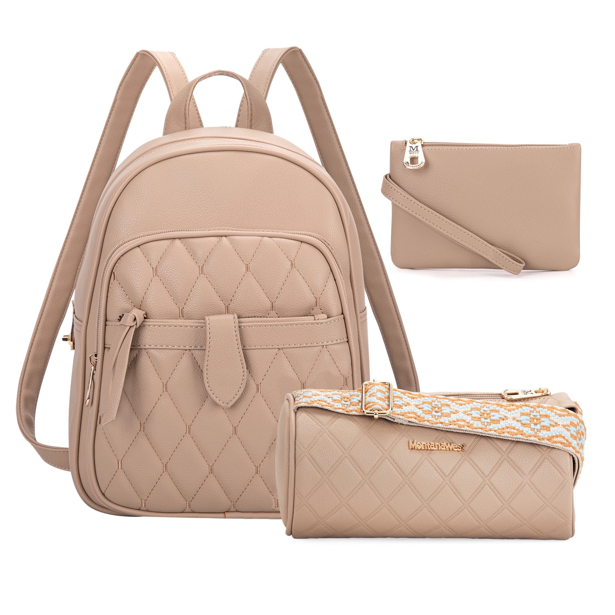 Montana West Small Quilted Backpack Purse Set for Women
3Pcs Anti Theft Montana West 3Pcs Anti Theft Backpack Purse for Women Small  main image 4