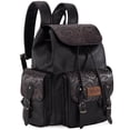 thumbnail image 1 of Wrangler Backpack Purse for Women Men Floral Tooled Designer Travel Bags, Black, 1 of 7