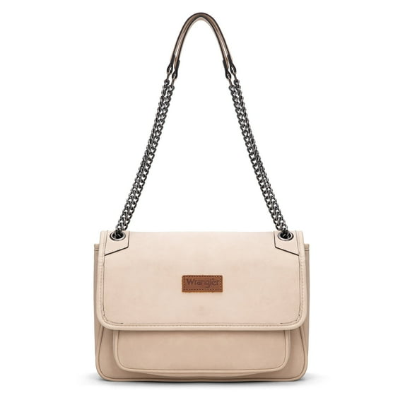 Wrangler Shoulder Bag for Women Retro Purses and Handbags Crossbody Bags with Chain Strap, Beige