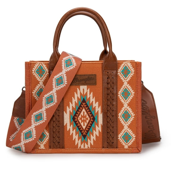 Wrangler Tote Bag for Women Western Shoulder Purse Aztec Satchel Handbags, Brown