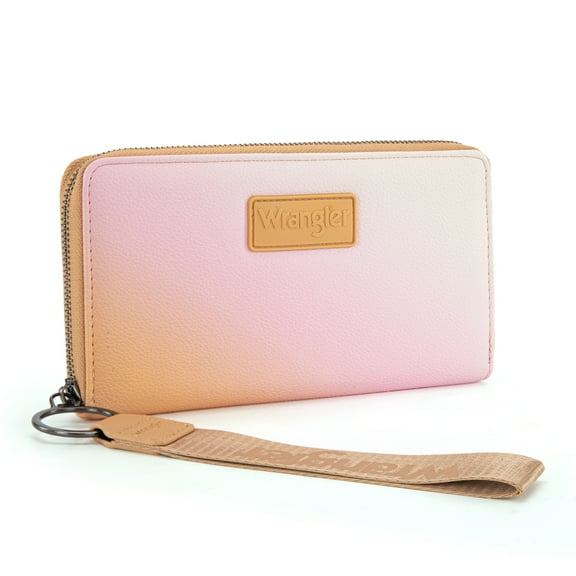 Wrangler Wallet Purse for Women Gradient Wristlet Wallet with Credit Card Holder, Tan